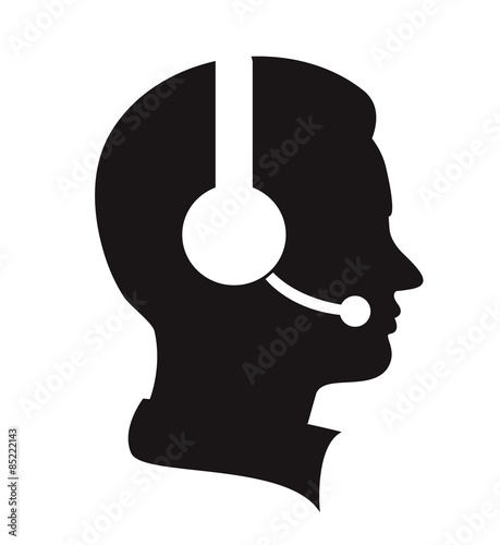 call center icon executive on white background