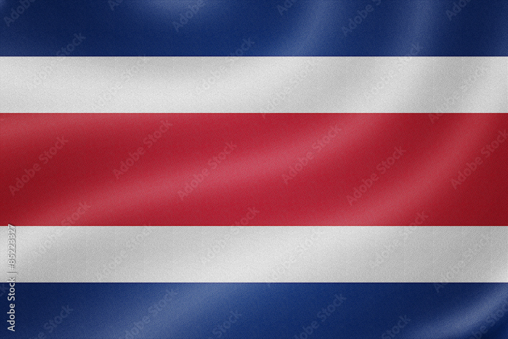 Fototapeta premium CostaRica flag on the fabric texture background