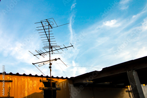 Old TV Antenna on the roof