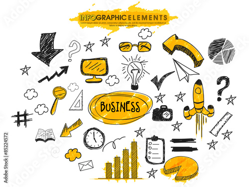 Set of various infographic elements for business.