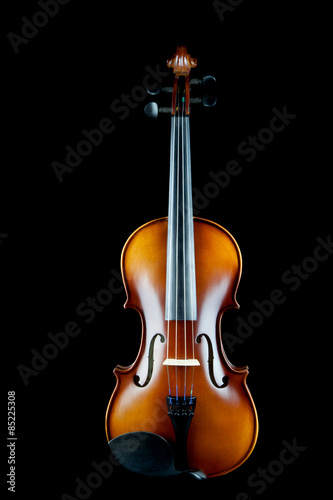 Violin on Black Background
