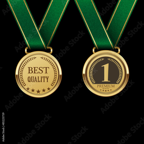 Golden metal badges,vector