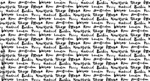 Cities of the world seamless pattern