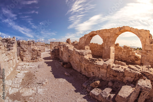 Ancient Arches at Kourion archaeological site. Limassol District