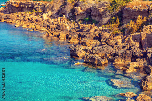 Igneous sea coast, Protaras city, Cyprus © vvvita