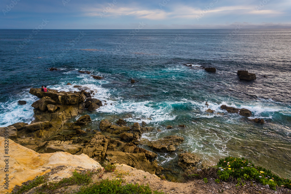 View of rocky coast at Heisler Park, in Laguna Beach, California