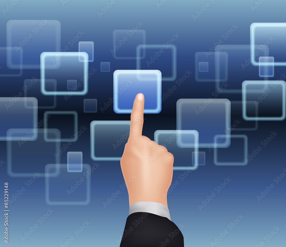 Businessman of visual touch screen. Businessman of visual touch screen.