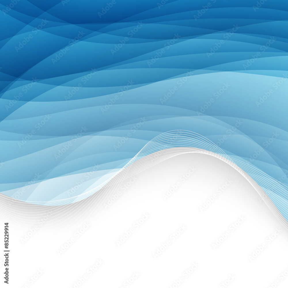 Naklejka premium Abstract blue background with wave. Vector illustration