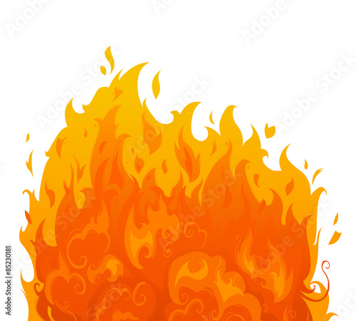 Flame on white background.
