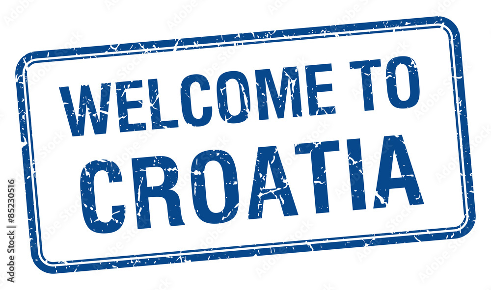 welcome to Croatia blue grunge square stamp welcome to Croatia blue grunge square stamp