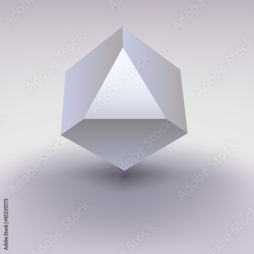 Cube with cropped center  place for text.