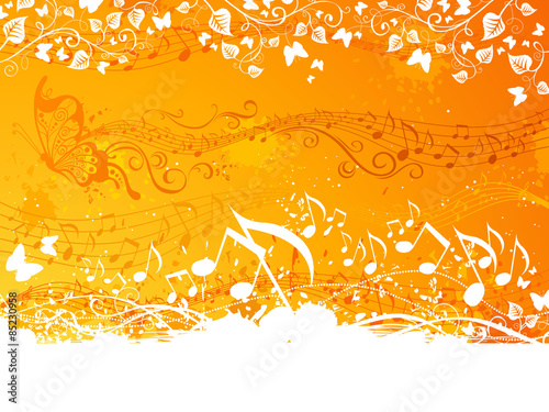 Orange music background.
