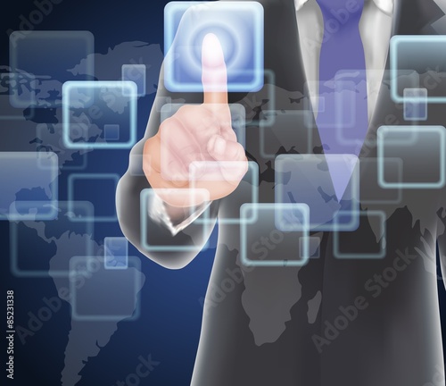 Businessman of visual touch screen