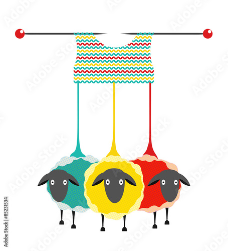 Three Knitting Yarn Sheep