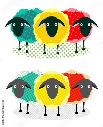 Three Sheep Illustration