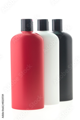 Blank shampoo bottles