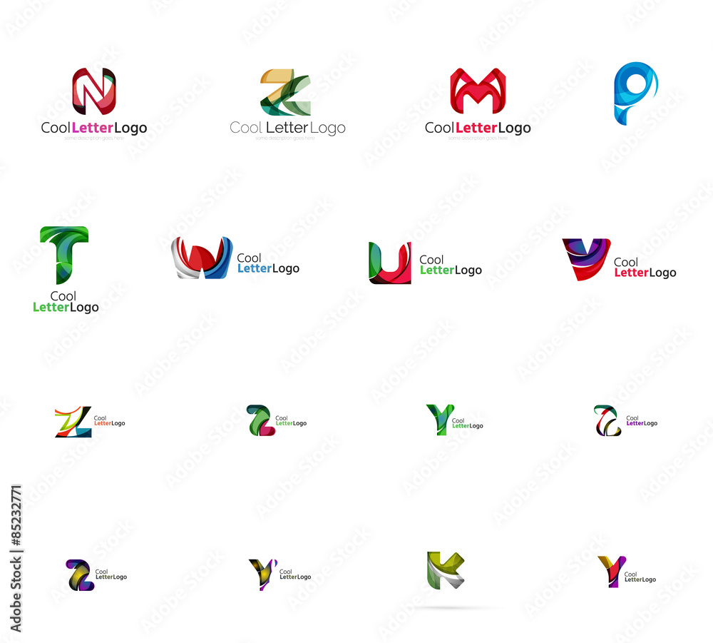 Obraz premium Set of universal company logo ideas, business icon collection