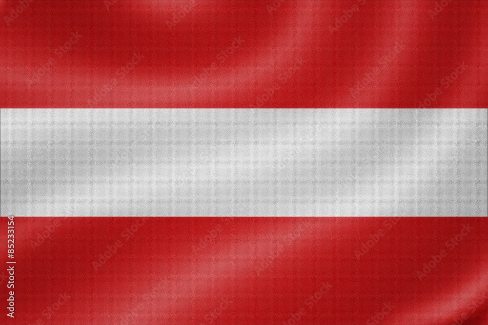 Obraz premium Austria flag on the fabric texture background