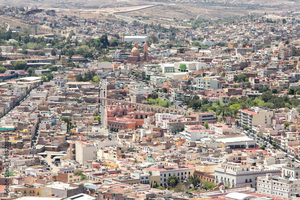Aqueduct and cityscape of Zacatecas Mexico