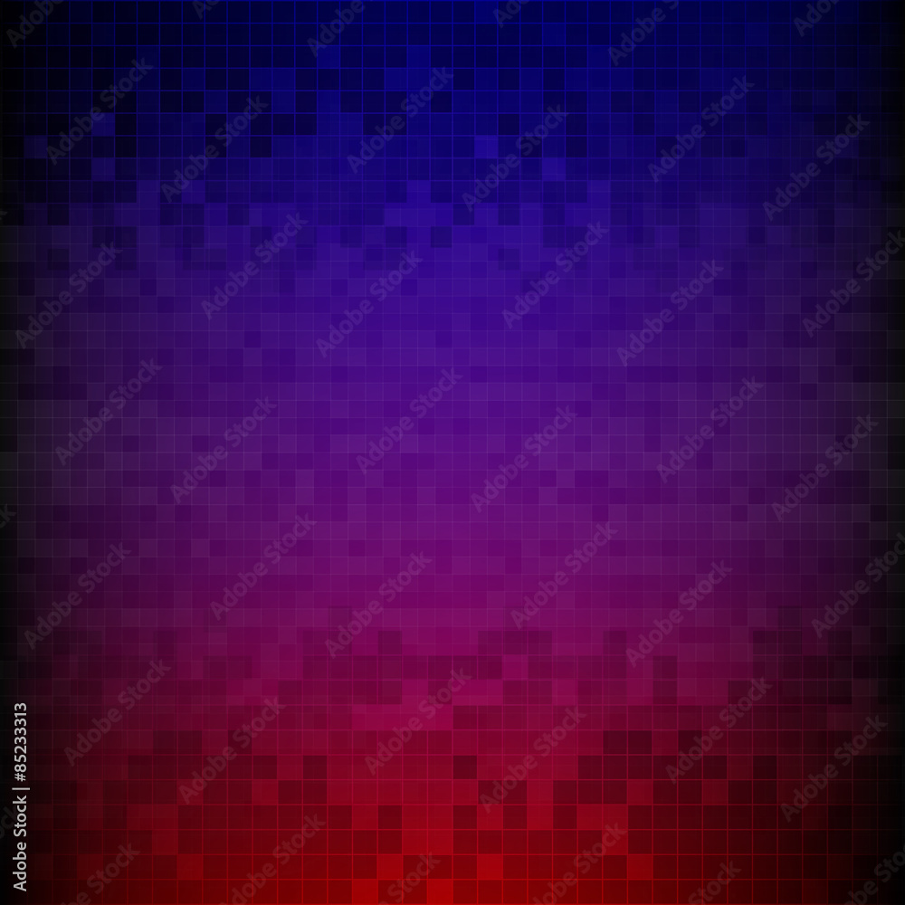 Red, blue and purple pixelated digital background Red, blue and purple pixelated digital background