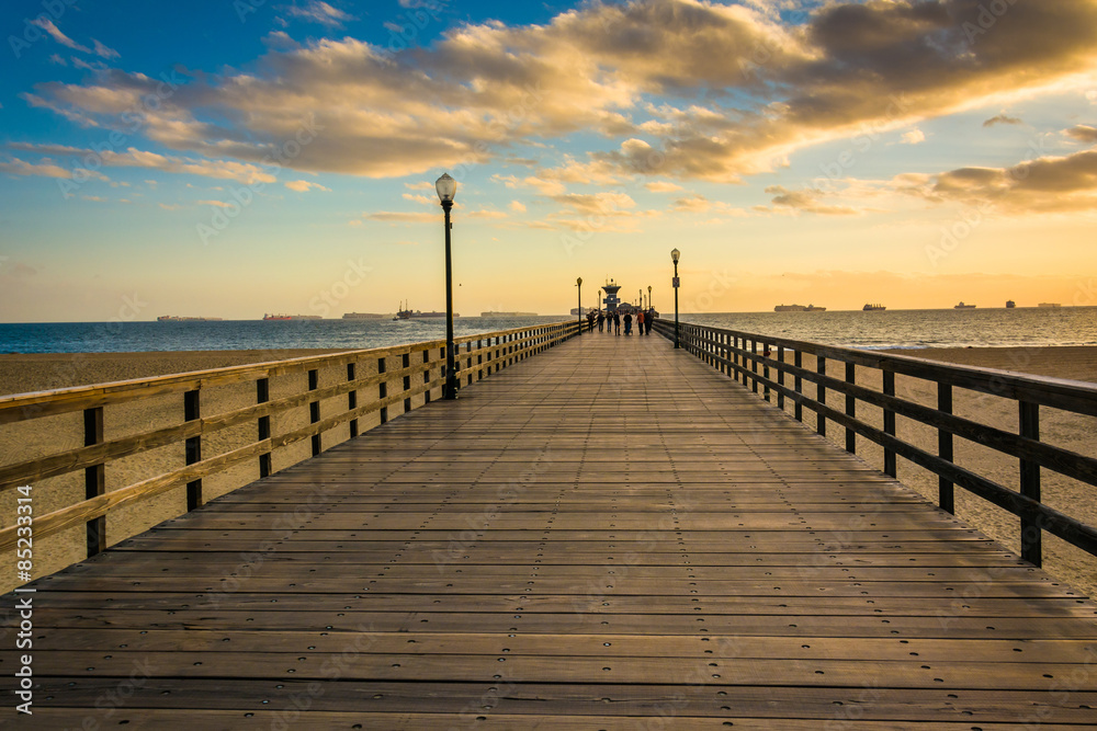 The pier at sunset, in Seal Beach, California.