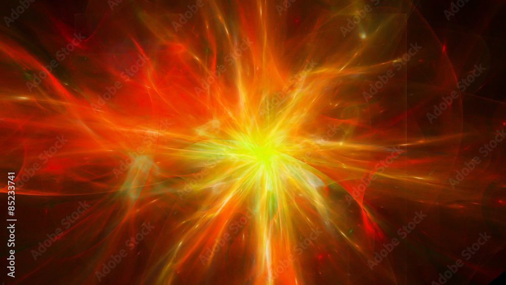 Big colored energy explosion