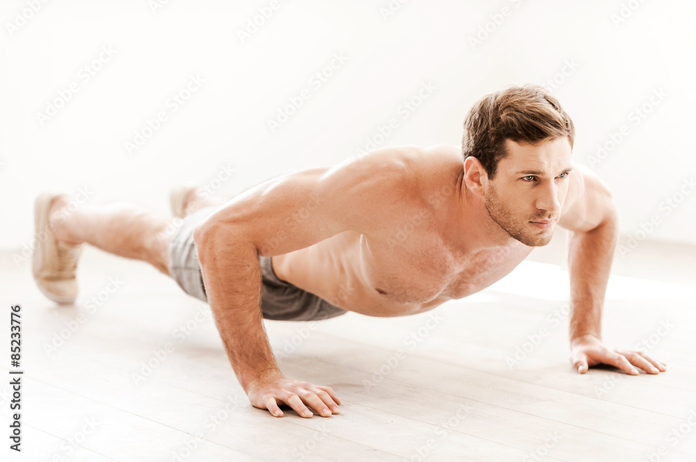 Man doing push-ups. Man doing push-ups.