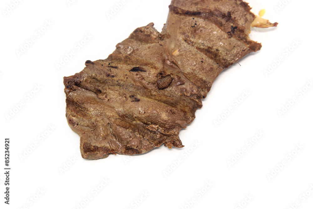 grilled liver isolate on white background grilled liver isolate on white background