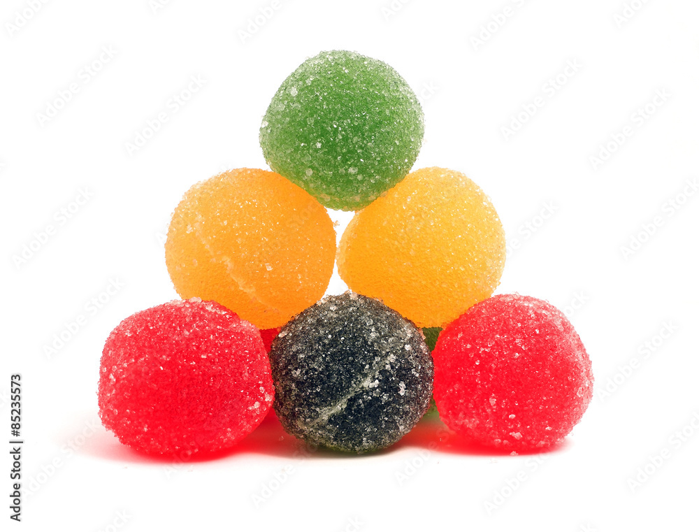 delicious fruit candy on a white background delicious fruit candy on a white background