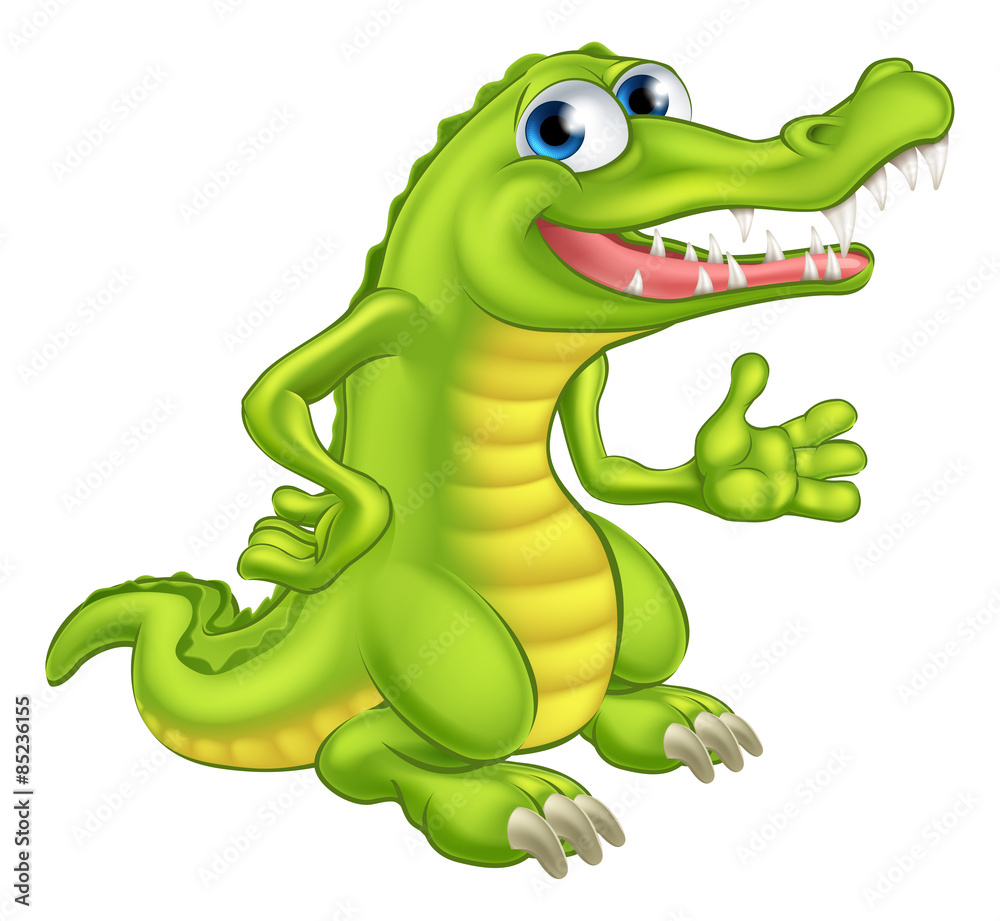 Fototapeta premium Cartoon Crocodile or Alligator