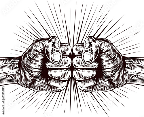 Fists punching