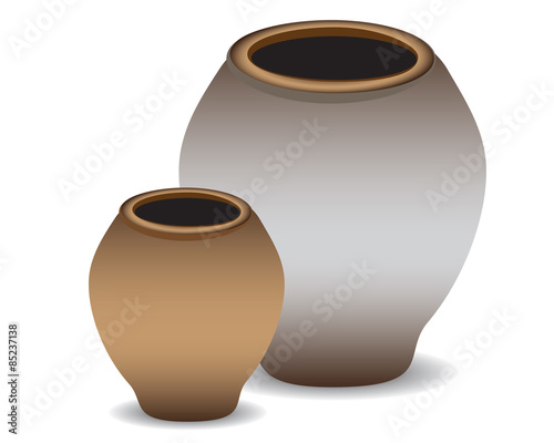 big earthen jar for water vector design