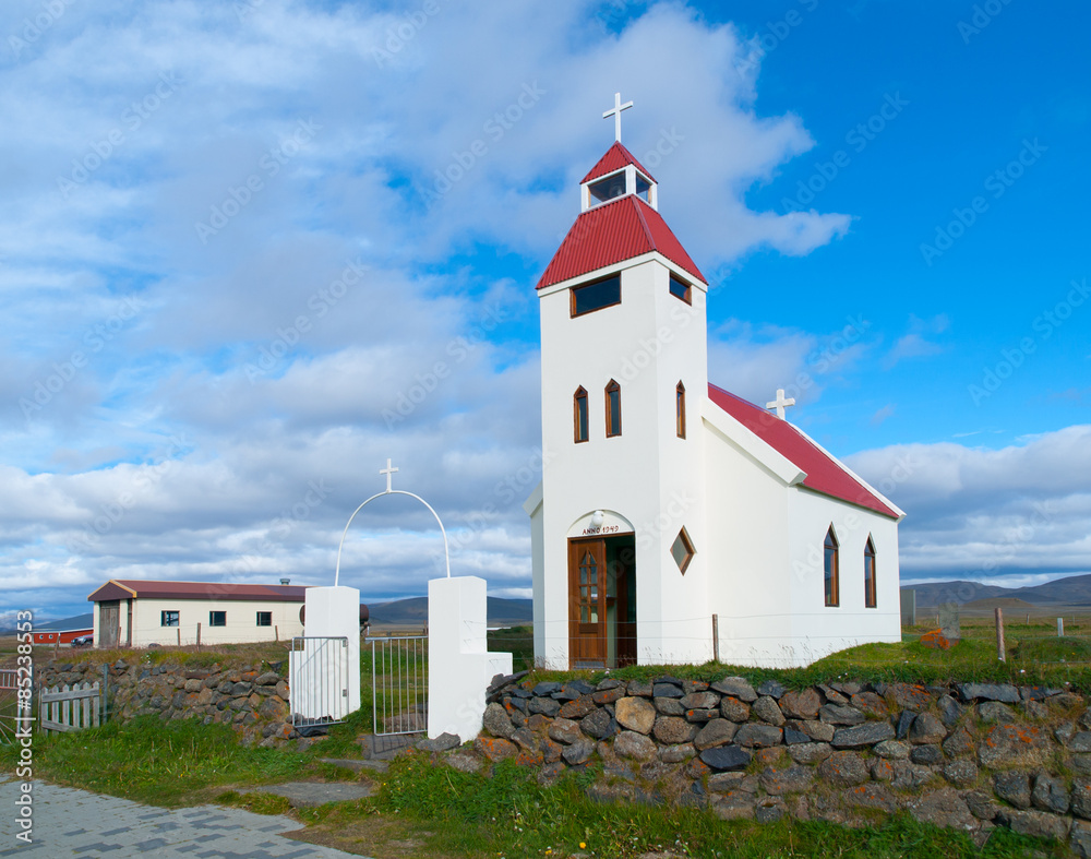 White icelandic church