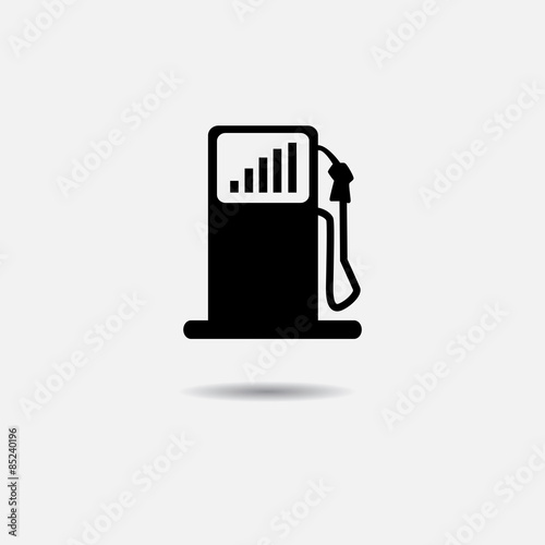 Refill gasoline. Icon refueling vehicles. Vector icon in black.