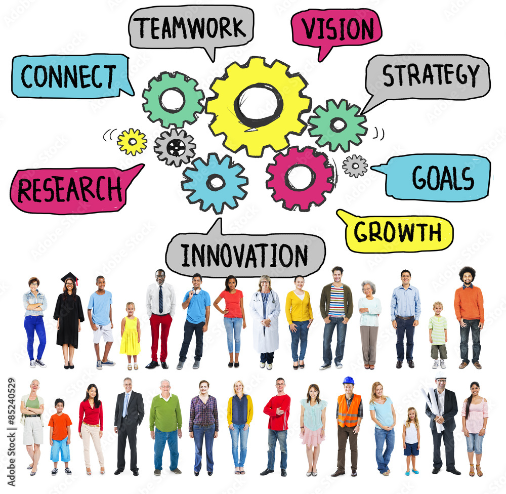 Teamwork Connect Strategy Vision Together Gear Concept Teamwork Connect Strategy Vision Together Gear Concept