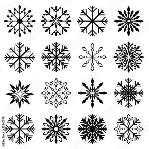 snowflake vector set