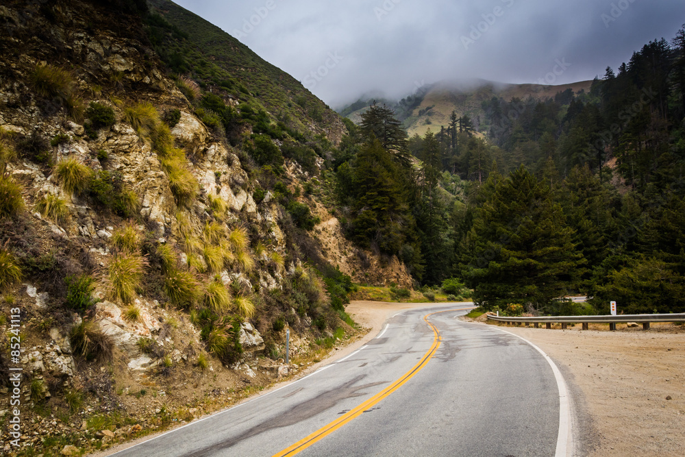 Naklejka premium Pacific Coast Highway, in Big Sur, California.