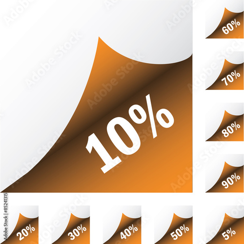 Orange paper sickers with discount