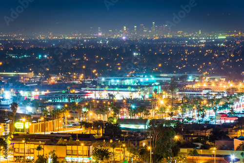 Night view from Hilltop Park, in Signal Hill, Long Beach, Califo