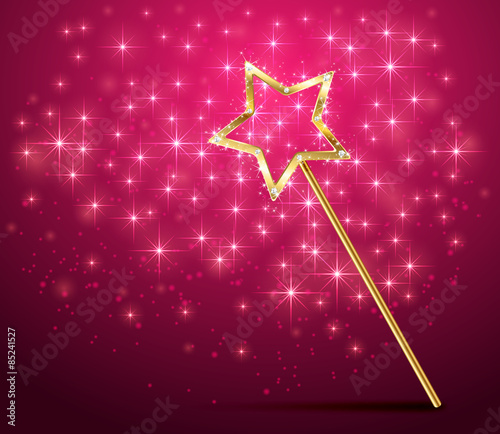 Sparkle magic wand on pink background #85241527