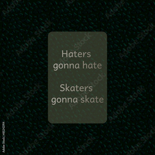 Saying Haters gonna hate Skaters gonna skate