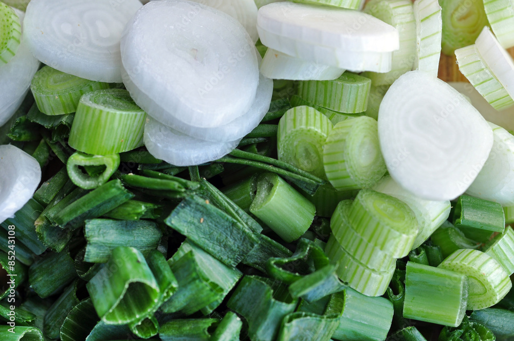 Chopped spring onions Chopped spring onions