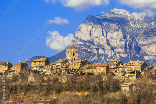 Ainsa- authentic mountain village in Aragon mountains, Spain
