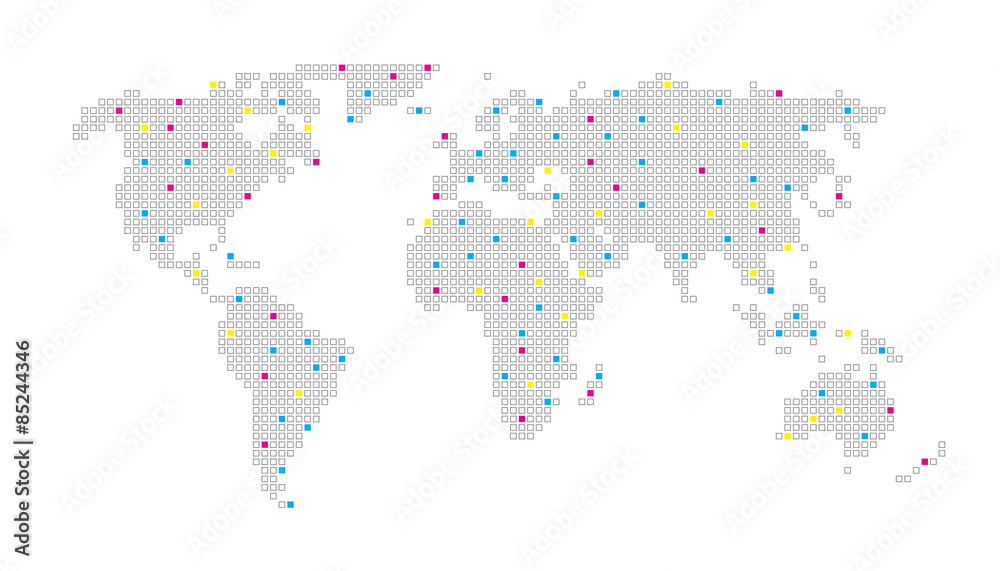 Fototapeta premium World map dots random size gray EPS 10