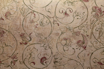 Vintage shabby chic wallpaper with floral victorian pattern