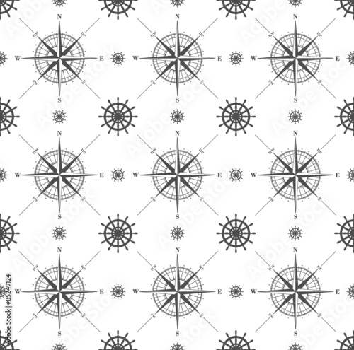 Photography Seamless pattern with windrose
