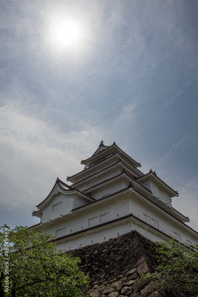 View of Aizuwakamatsu Castle, Fukushima Prefecture, Japan View of Aizuwakamatsu Castle, Fukushima Prefecture, Japan