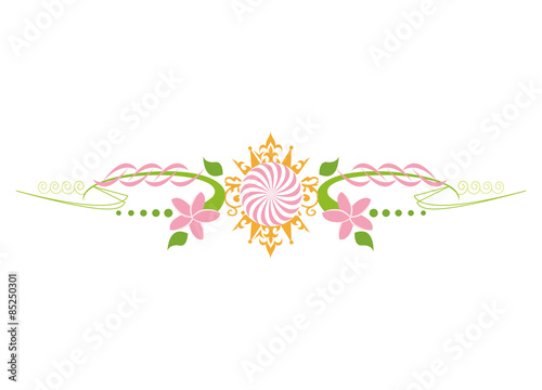 Ornament-grün,rosa,gelb Tattoo Stil