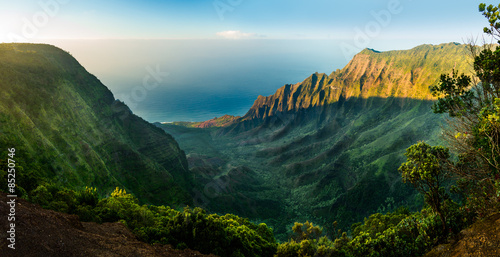 Panoramic view of Kalalau valley Kauai © steheap