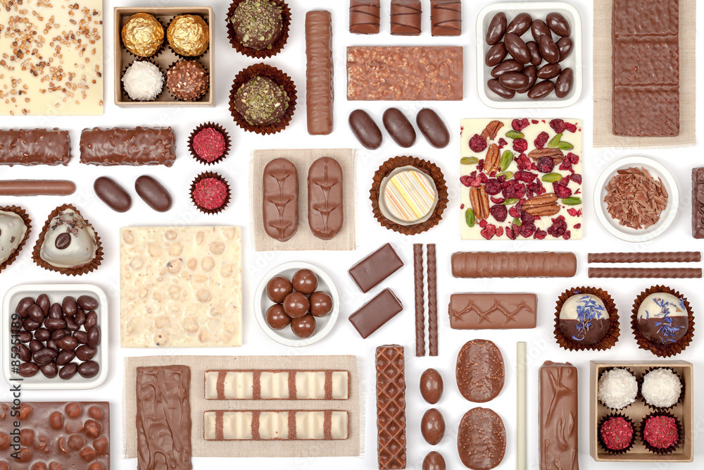chocolate on white background chocolate on white background